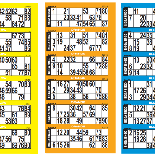 Bigga Bingo Jackpot Single Sheets