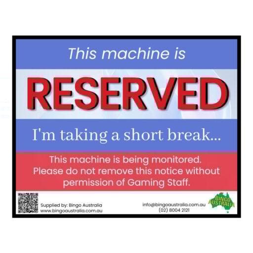 Poker Machine Generic Reserved Sign