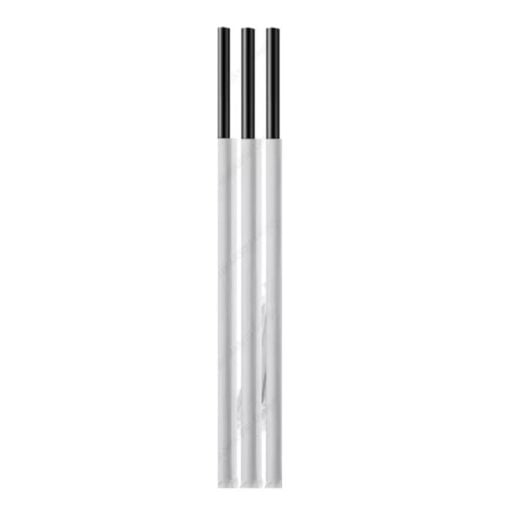 21cm x 7mm Wrapped 4ply Black Premium Paper Straws
