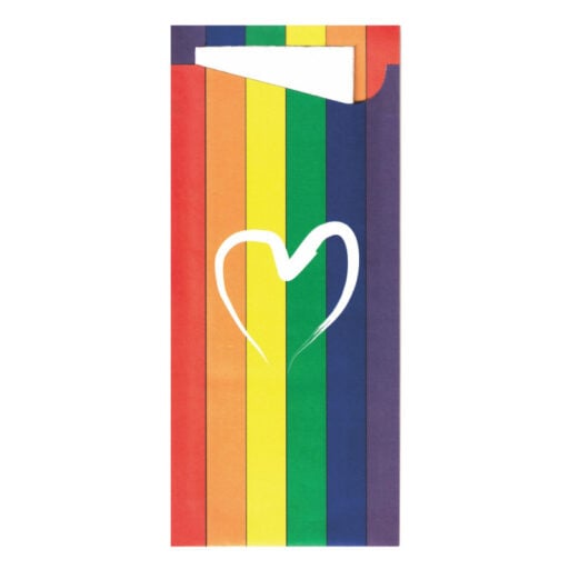 Rainbow Heart Design Cutlery Pouch