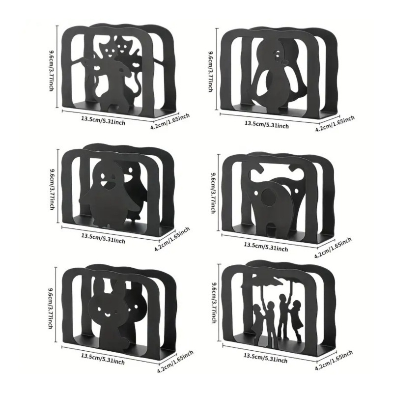 6pcs Set Elegant Heavy Duty Metal Napkin Holders