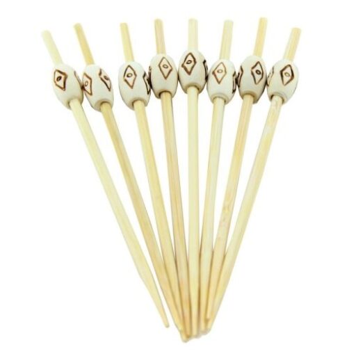 Aztec Bead Bamboo Skewers (120mm)