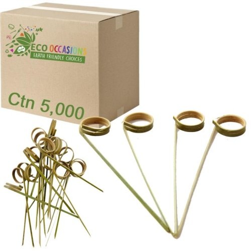 Natural Bamboo Ring Skewers (15cm)