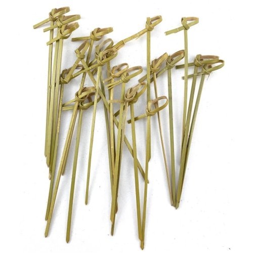 Natural Bamboo Curly (Knotted or Looped Pick) Skewer 12cm