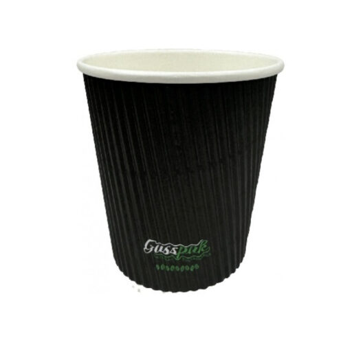 Gusspak 12oz Double Wall Black Ripple Premium Cups