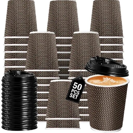 Vivva 8oz Triple Wall Disposable Coffee Cups Set