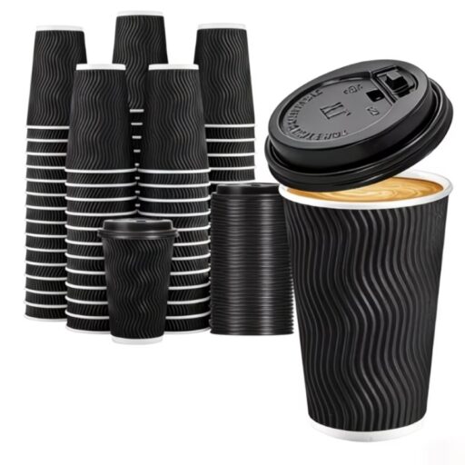 16oz Triple Wall Disposable Coffee Cup Set